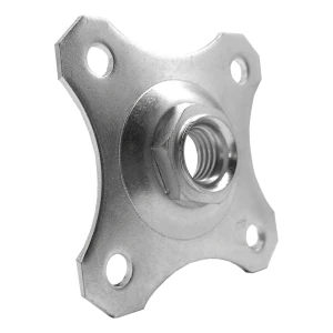 Decoratief schildje 80×80×3 mm voor verstelbaar scharnier M16 – gegalvaniseerd