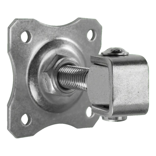 Verstelbaar poorthangscharnier met decoratief schild M16 80×80 mm staal gegalvaniseerd 001-363 (1)