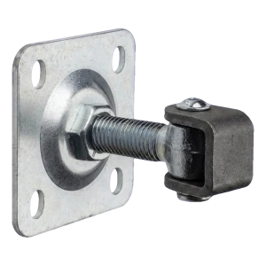 PSG regelbare poortheng M20 met schild 100×100 mm gegalvaniseerd – zwart oor