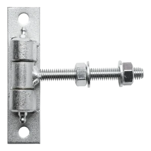 Verstelbaar poortscharnier M12 verzinkt – plaatje 130×30 mm