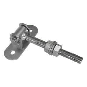 Verstelbaar scharnier M12 staal L-115 mm met voetplaat 90×30 mm voor hekken en poorten