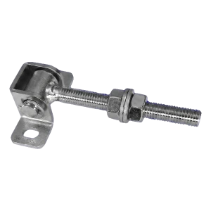 Verstelbaar poortscharnier M12 gebogen L-115 staal