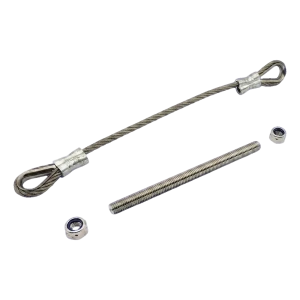 PSG Veiligheidskabel staal voor vleugelhek 300 mm met draadstang M12