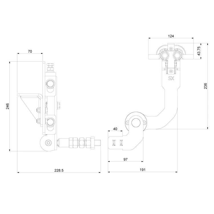 Comunello Albatros Piccolo – scharniersysteem voor vouwpoort tot 4 m / 100 kg 001-530 (8)