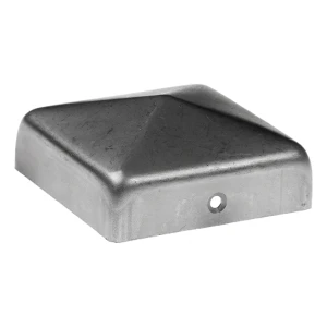 Stalen envelop dakkapje voor hekpaal 50×50 mm met hoge rand