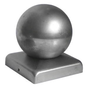 Stalen hekkapje 70×70 mm met bal ø 60 mm – gegalvaniseerd