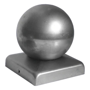 Stalen hekwerkkapje met bal Ø 60 mm voor paal 80×80 mm