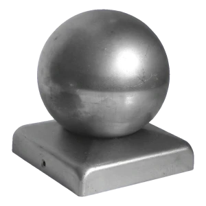 Hekkapje staal gegalvaniseerd met bol 80×80 mm / ⌀ 60 mm