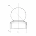Gegalvaniseerde stalen hekpaal afdekking 80×80 mm met bol Ø 80 mm 001-565 (2)