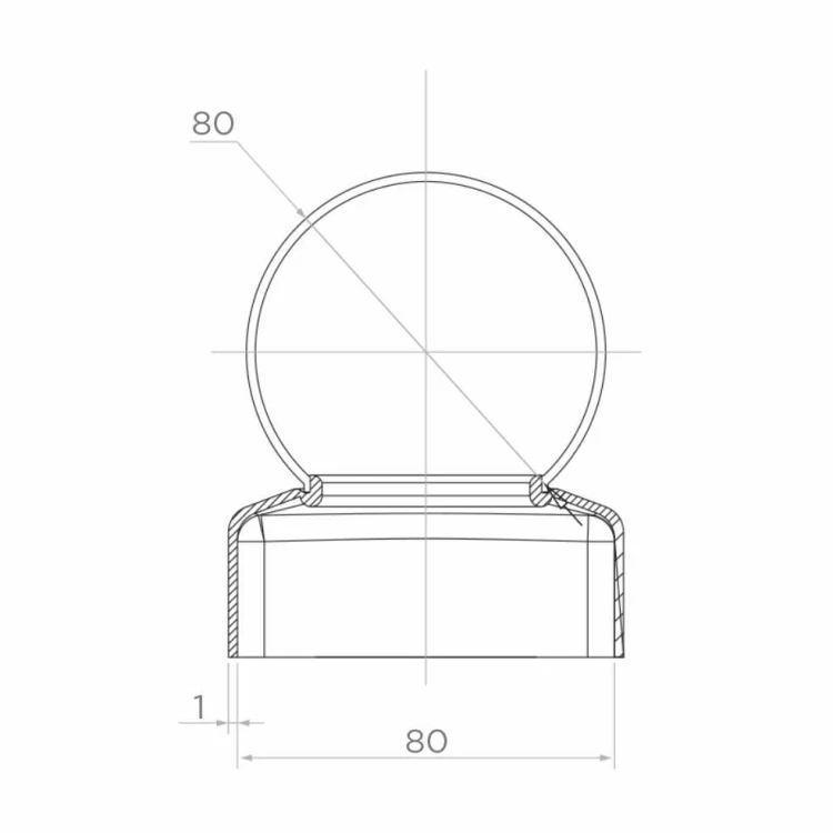 Gegalvaniseerde stalen hekpaal afdekking 80×80 mm met bol Ø 80 mm 001-565 (2)