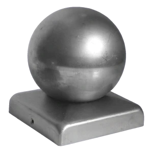 Stalen hekkapje voor paal 100×100 mm met decoratieve bol fi 80