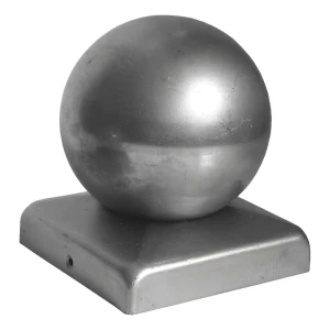 Hekafdekking van staal met decoratieve bol 120×120 mm / Ø 120 mm