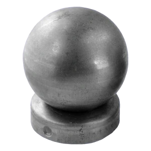 Stalen hekkapje voor paal diameter 77 mm met decoratieve bol diameter 60 mm