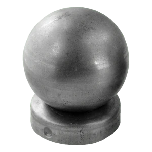 Stalen omheiningskapje rond Ø 77 mm met decoratieve bol Ø 80 mm