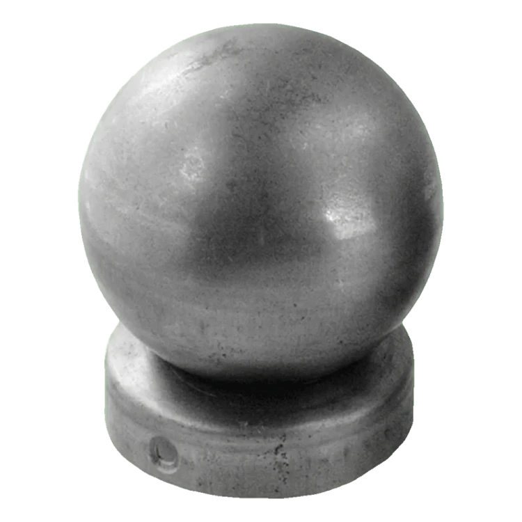 Stalen hekwerkkapje voor paal Ø 48 mm met sierbol Ø 60 mm 001-591 (1)