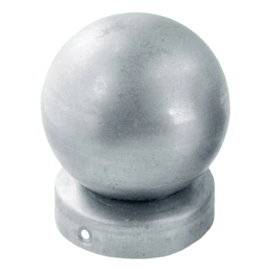 Stalen hekwerk dakkapje voor paal fi 77 mm met decoratieve bol fi 80 mm – gegalvaniseerd