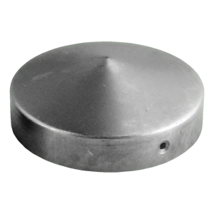 Ronde stalen kapje voor hekpaal Ø 80 mm – onbehandeld