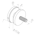 Puntkoppeling voor glas 8-17,52 mm Ø 50/8/M10x50 AISI 304 vlak systeem zwart 000-505 (3)
