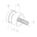 Puntbevestiging voor glas 6-12 mm fi 30/13/M8x40 AISI 304 vlak systeem koper 000-481 (3)