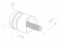 Puntvormige glashouder voor glas 6-12mm Ø 30/13/M8x40 AISI304 systeem 42,4 satijn 000-521 (3)