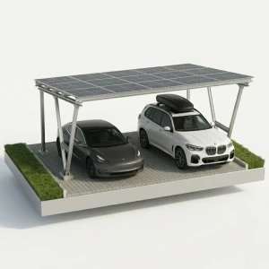 Carport Fotovoltaïsch VICA voor 2 voertuigen SOLO Zonne-overkapping