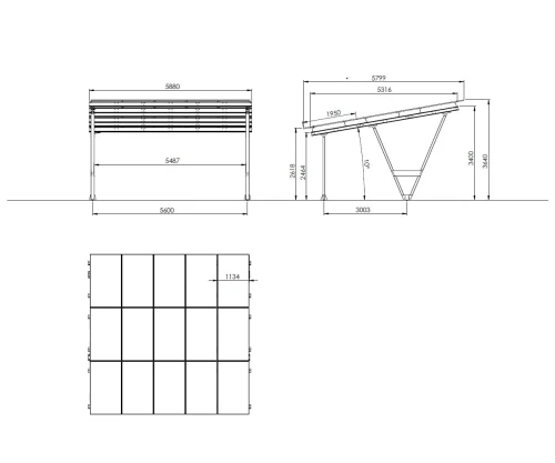 Carport Fotovoltaïsch VICA voor 2 voertuigen SOLO Zonne-overkapping GPV-105-02 (5)