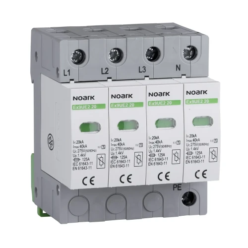 Overspanningsbeveiliging, type II, 275 V AC, 20 kA, vervangbaar inzetstuk, 4-polig PV-200-103357
