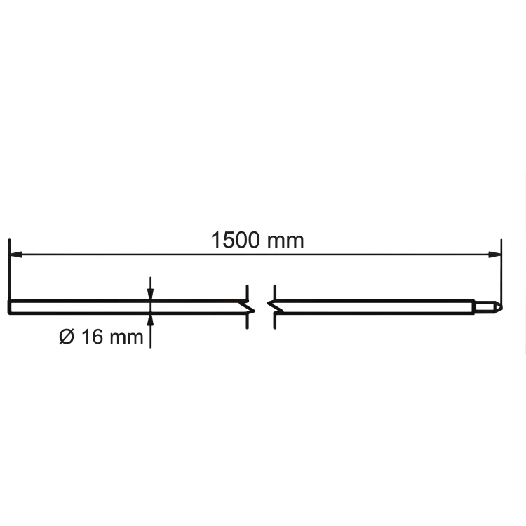 Samengestelde aardelektrode met Morse-conus vergrendeling fi 16 x 1500 mm – thermisch verzinkt staal 001-774 (2)