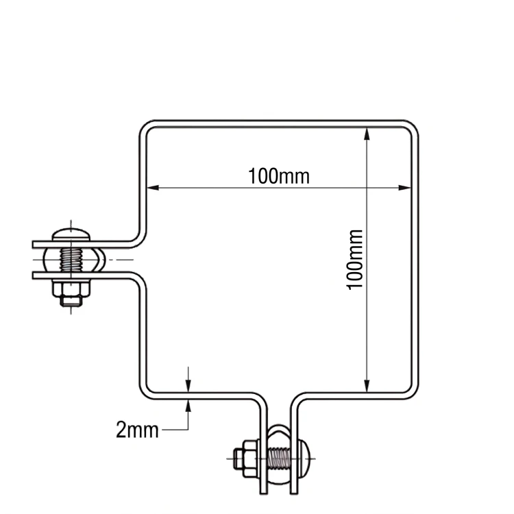 Hoekbeugel voor hekpanelen 100x100 mm grafiet 000-776 (4)