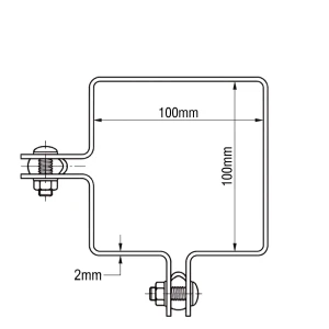Hoekbeugel voor hekpanelen 100x100 mm verzinkt