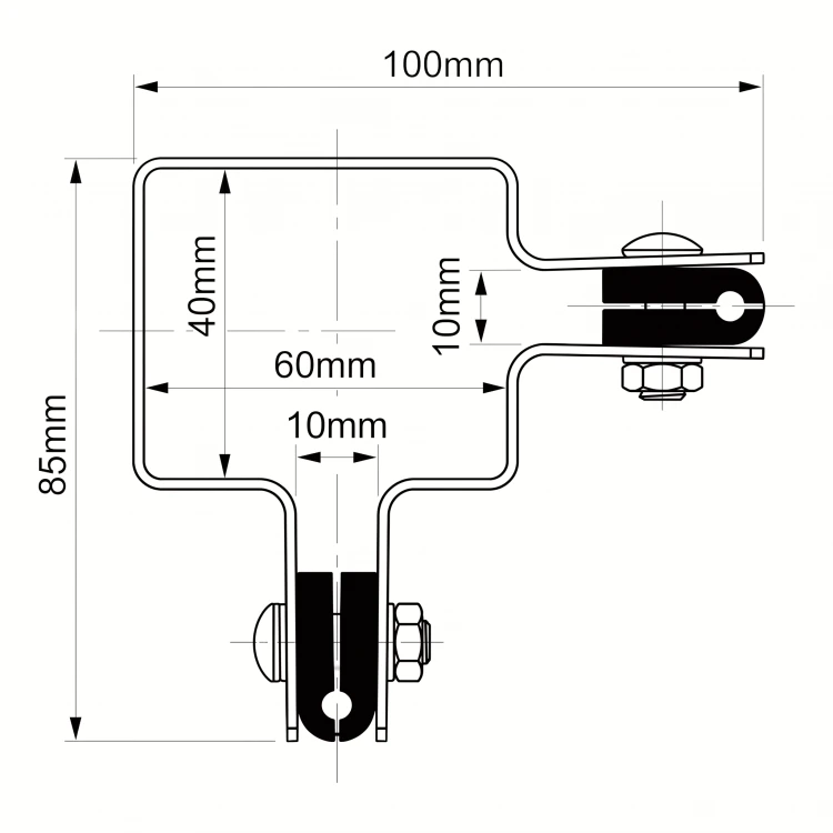 Hoekbeugel voor hekpanelen 60x40 antraciet grafiet GPV-700-06 (3)