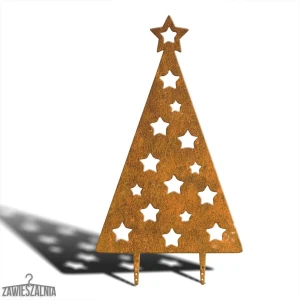 Zawieszalnia – decoratieve tuinkerstboom van cortenstaal XXL 92 cm met sterren