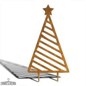 Decoratieve tuinkerstboom hanger XXL 92 cm – cortenstaal, streeppatroon