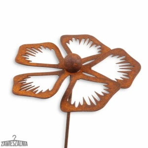 Tuinbisjou – 3D tuindecoratie Roestige Maagdenpalm XL van cortenstaal 83 cm