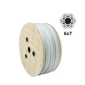 Gegalvaniseerde stalen kabel Ø5,0 mm 6×7 met vezelkern – verkoop per meter