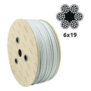 Verzinkte stalen kabel Ø12,0 mm 6×19 met vezelkern FC