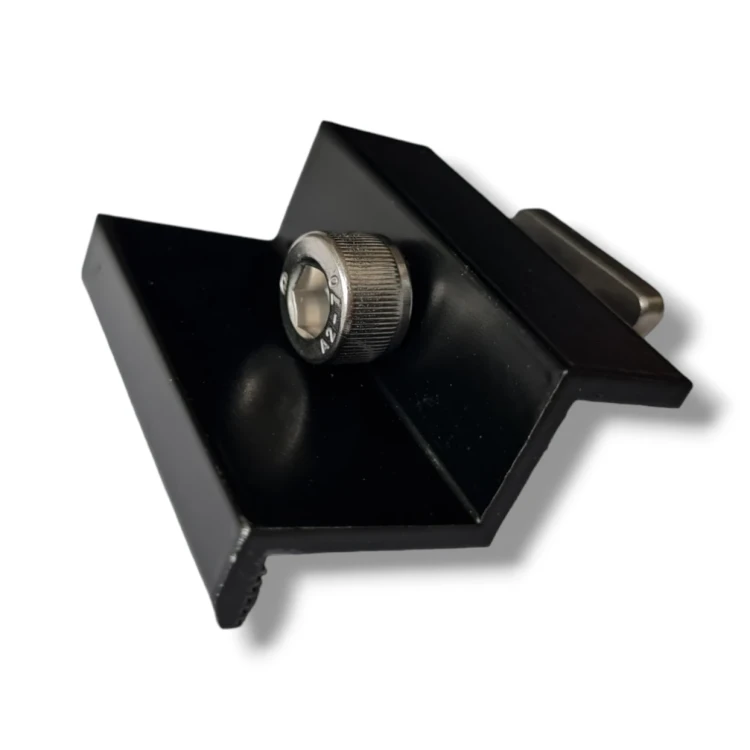 Eindklem 35mm met schroef en inzetstuk - Zwart geschilderd PV-03-25