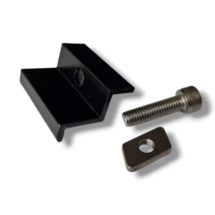 Eindklem 35mm met schroef en inzetstuk - Zwart geschilderd PV-03-25 (1)