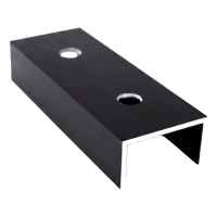 Verbindingsstuk voor PV-montageprofiel, aluminium, zwart geanodiseerd, 120 mm, U-profiel 25×45