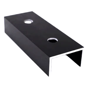 Verbindingsstuk voor PV-montageprofiel, aluminium, zwart geanodiseerd, 120 mm, U-profiel 25×45