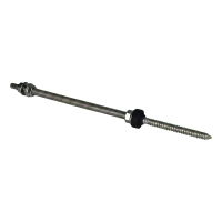 Dubbelschroef M10×300 mm A2 voor PV-adapters en driehoeken met EPDM-ring