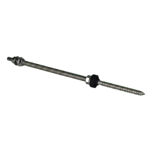 Dubbelschroef M10×300 mm A2 voor PV-adapters en driehoeken met EPDM-ring