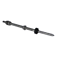 Dubbeldraadbout M10x250 van roestvrij staal A2 voor zonnepaneelmontage