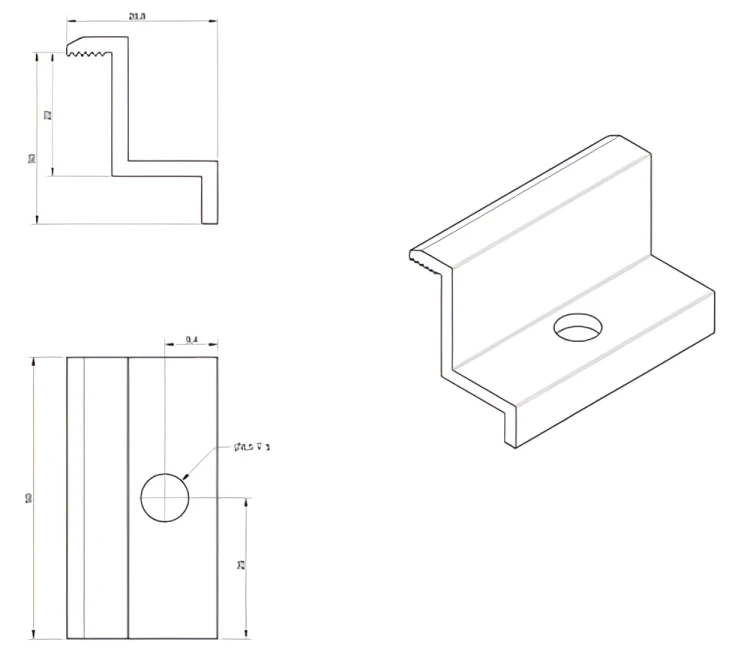 Zijklem H30 zwart geanodiseerd – eindklem PV L50 PV-03-02 (2)
