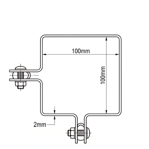 Hoekbeugel voor hekpanelen 100x100 mm verzinkt 000-773 (2)