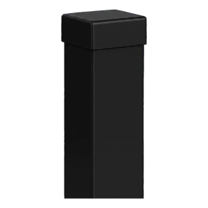 Stalen tuinpaal 80×80 mm zwart RAL 9005 – 2,0 mb met dop