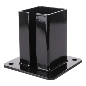 Stalen paalvoet voor poort- en tuinpaal 100×100 mm zwart