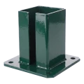 Stalen paalvoet voor tuinpaal en poortpaal 100×100 mm groen RAL 6005 000-791 (2)