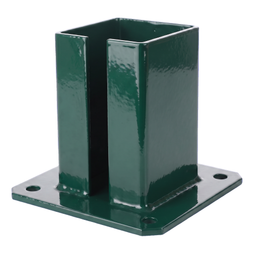 Stalen paalvoet voor tuinpaal en poortpaal 100×100 mm groen RAL 6005 000-791 (2)