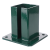 Stalen paalvoet voor tuinpaal en poortpaal 100×100 mm groen RAL 6005 000-791 (2)